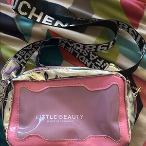 Pink and Silver Crossbody Bag